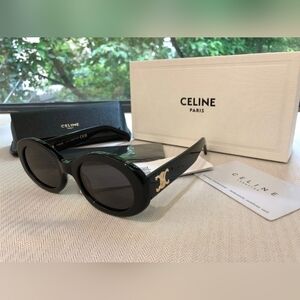 Celine Triomphe Oval Black Sunglasses